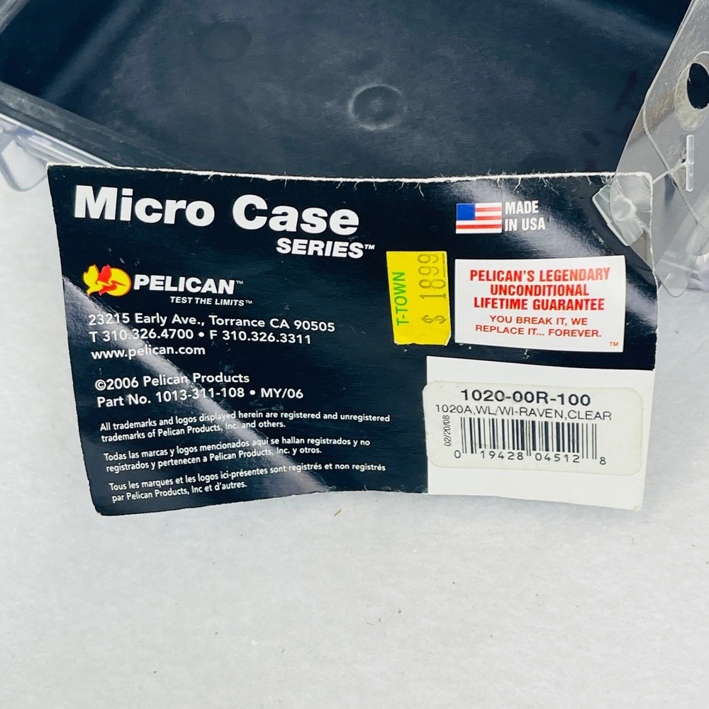 Pelican 1020 Micro Case Series Clear Black Watertight Dustproof USA Good - Picture 7 of 9